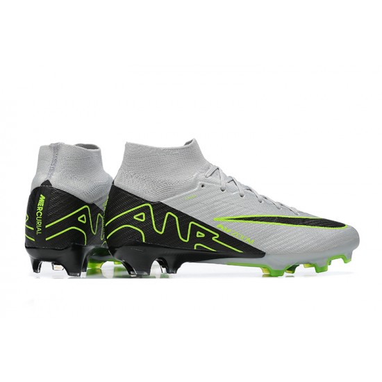 Kopačky Nike Air Zoom Mercurial Superfly Ix Elite Fg Šedá Černá Zelená High-top Football Cleats Kopačky Nike Air Zoom Mercurial Superfly Ix Elite Fg Šedá Černá Zelená High-top Football Cleats