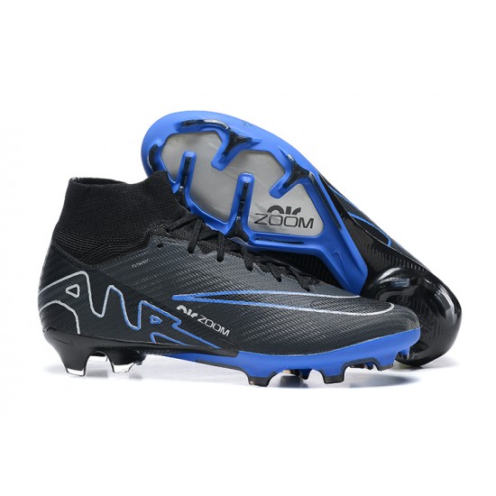 Kopačky Nike Air Zoom Mercurial Superfly Ix Elite Fg Bílý Modrý Černá High-top Football Cleats Kopačky Nike Air Zoom Mercurial Superfly Ix Elite Fg Bílý Modrý Černá High-top Football Cleats