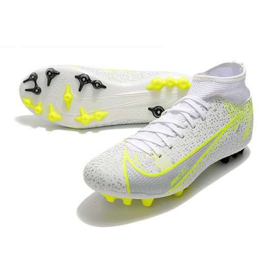 Kopačky Nike Superfly 8 Academy AG High-top Bílý Žlutý Kopačky Nike Superfly 8 Academy AG High-top Bílý Žlutý