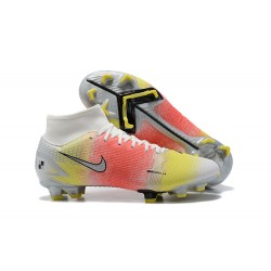 Kopačky Nike Superfly 8 Elite FG Bílý Růžový Žlutý Černá High-top
