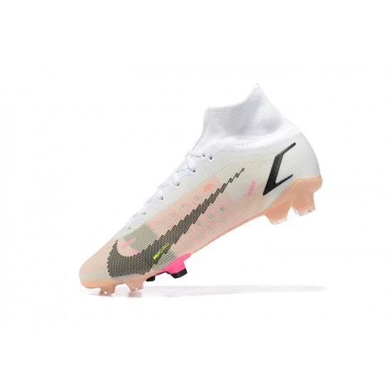 Kopačky Nike Superfly 8 Spark Positivity Elite FG Bílý Černá Růžový Žlutý High-top Kopačky Nike Superfly 8 Spark Positivity Elite FG Bílý Černá Růžový Žlutý High-top