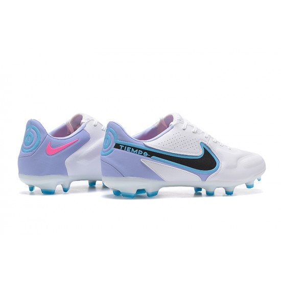 Kopačky Nike Tiempo Legend 9 Elite FG LightNachový Bílý Modrý Černá Low-top Kopačky Nike Tiempo Legend 9 Elite FG LightNachový Bílý Modrý Černá Low-top