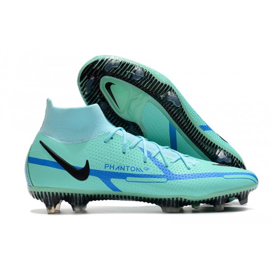 Kopačky Nike Phantom GT Elite Dynamic Fit FG High-top Turqoise Modrý Kopačky Nike Phantom GT Elite Dynamic Fit FG High-top Turqoise Modrý