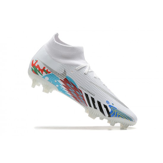 Kopačky Nike Phantom GT2 Dynamic Fit Elite FG Bílý Oranžovýý Modrý Černá High-top Kopačky Nike Phantom GT2 Dynamic Fit Elite FG Bílý Oranžovýý Modrý Černá High-top