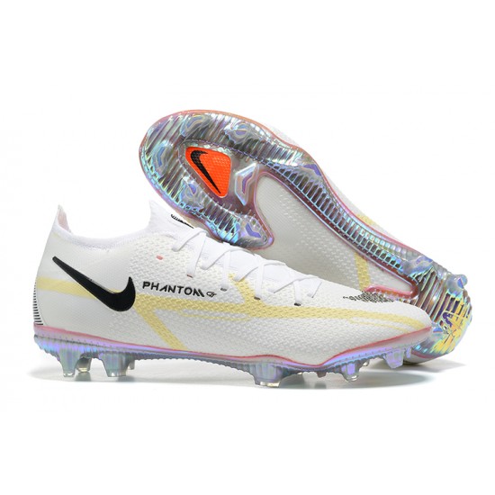 Kopačky Nike Phantom GT2 Elite FG Černá Bílý Žlutý Low-top Kopačky Nike Phantom GT2 Elite FG Černá Bílý Žlutý Low-top
