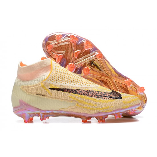 Kopačky Nike Phantom GX Elite FG Černá LightŽlutý Růžový High-top Kopačky Nike Phantom GX Elite FG Černá LightŽlutý Růžový High-top