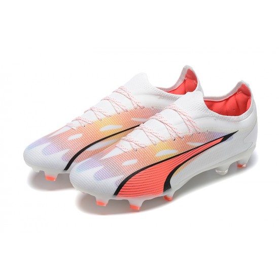 Kopačky Puma Future Ultimate FG Low-Top Bílý Růžový Kopačky Puma Future Ultimate FG Low-Top Bílý Růžový