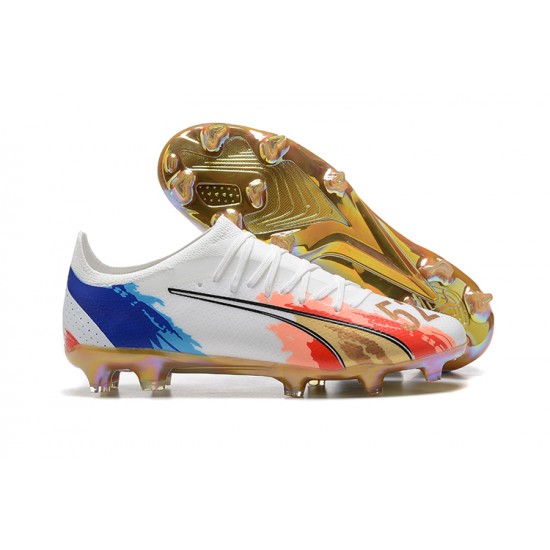 Kopačky Puma Ultra Ultimate FG Low-Top Bílý Zlato Kopačky Puma Ultra Ultimate FG Low-Top Bílý Zlato